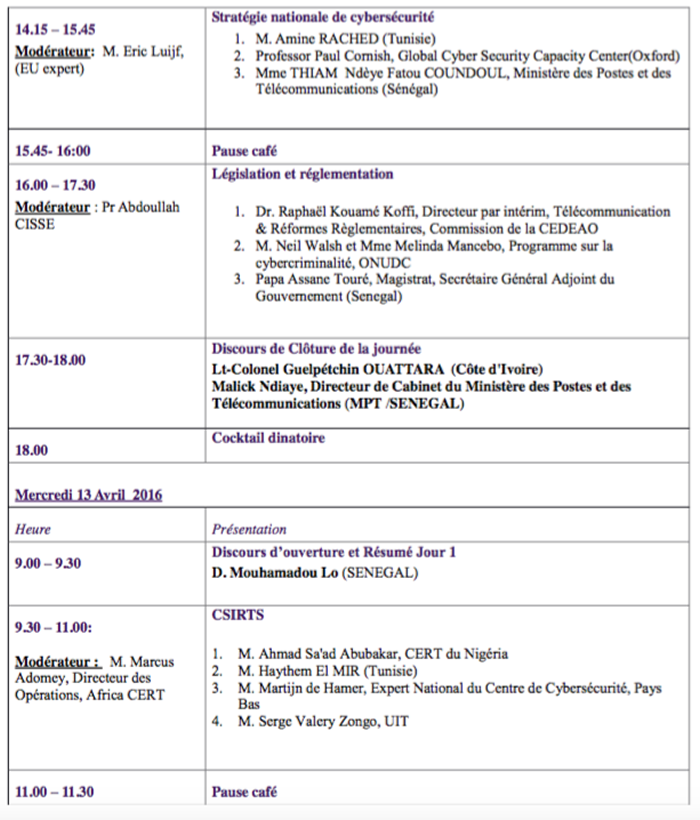 Conférence Cybersecurite Agenda 2